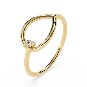 Pear shape Design Wedding <b>Ring</b> Brilliant Cut Natural <b>Diamond</b> 0.05 Carat IGI Certified 18K Natural <b>Diamond</b> <b>Ring</b> - Product Image 1