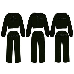 Ensemble de survêtement pour femme en gros, personnalisable avec logo, mélange de coton, coupe décontractée, faible MOQ, direct usine - Product Image 2