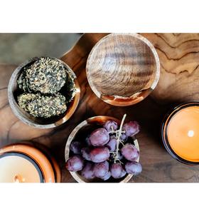 Bol décoratif profond en bois d'acacia avec design métallique, fait main, pour mariage, vaisselle, fruits et aliments - Product Image 6