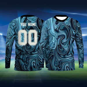 เสื้อยืดกีฬาคุณภาพสูง พิมพ์ลายแบบซับลิเมชั่น ผ้าโพลีเอสเตอร์ 100% คอกลม ทรงพูลโอเวอร์ ดีไซน์ล่าสุด สำหรับผู้ชาย - Product Image 5