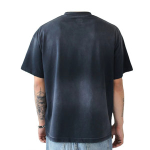 T-shirt en coton uni surdimensionné pour homme, manches courtes, style décontracté, teinture artisanale, style été - Product Image 5