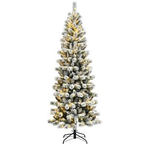 Albero di Natale Pre-Illuminato con Effetto Neve e 9 Modalità di Illuminazione, Alberi di Natale da 5/6/7,5/8 Piedi - Product Image 1