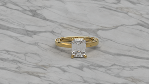 Bague de fiançailles en or plaqué 18K 14K avec diamant de laboratoire taille émeraude DEF VVS, bague solitaire, fabricant de bijoux sur mesure OEM - Product Image 4