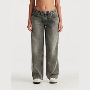 Pantalon en jean déchiré tendance pour femme, avec poches latérales, respirant, style cargo, grandes tailles, vente en gros - Product Image 6