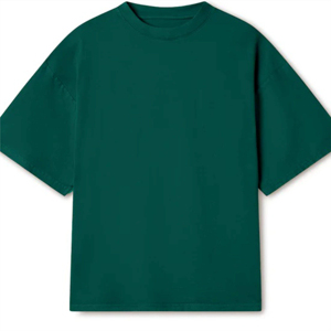 เสื้อยืดคอกลมแขนสั้นสีเขียวเข้มสำหรับผู้ชาย ทรงลำลอง ใส่สบาย ผ้าฝ้ายฟลีซ 100% เหมาะสำหรับใส่ทุกวัน - Product Image 3