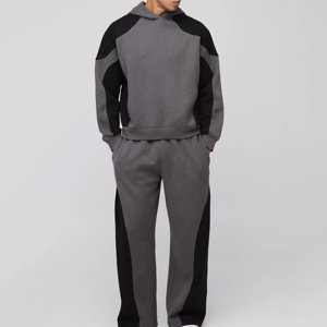 Ensemble de survêtement décontracté pour homme, hiver, marron uni, à capuche, polaire 2-en-1 240g, longueur intégrale, avec fermeture éclair et poches latérales, respirant - Product Image 4