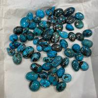 Cabochons en turquoise naturelle en vrac, pierres précieuses bleues polies, écologiques, formes variées avec certificat, pour la fabrication de bijoux