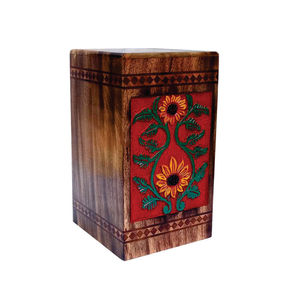 Grande urne funéraire en bois décorative sculptée à la main, boîte commémorative pour cendres, fournitures funéraires, urnes en bois, souvenir pour adulte et animal de compagnie - Product Image 3