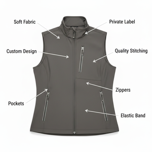 Lightweight Softshell Golf Vest Winter New Design Windproof Sleeveless Outer Wear Pocket <b>jacket</b> for men and <b>women</b> - Product Image 6