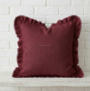 Navy <b>Blue</b> Handmade Cotton Vintage Pattern Designer Cushion Cover Frilled Edge Accent Pillow Contemporary Living Room Decor - Product Image 5