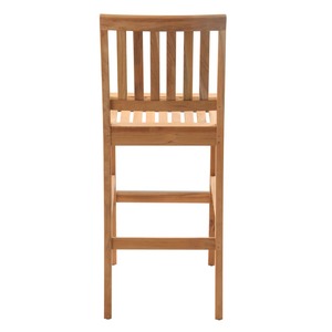 Modern Solid Wood Bar Chair Outdoor <b>Dining</b> Furniture Contemporary Design Durable Frame Natural Finish - Product Image 5
