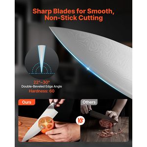 Set di 6 coltelli da cucina professionali in acciaio inossidabile ad alto tenore di carbonio, ergonomici, resistenti alle crepe, 3Cr13, affilati. - Product Image 2