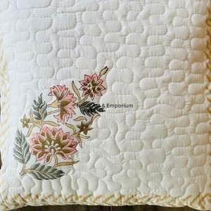 Housse de coussin carrée décorative en coton imprimé à la main en Inde, 40 x 40 cm - Product Image 2