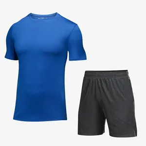 Ensemble de survêtement d'été deux pièces de haute qualité avec logo personnalisé, t-shirt et short pour hommes, idéal pour l'entraînement - Product Image 6