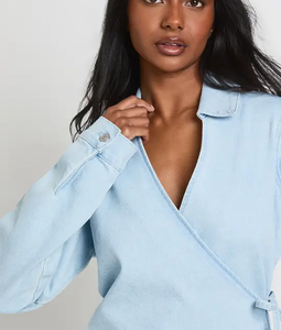 Vestido de Mezclilla Estilo Camisa de Manga Larga para Mujer, Moda Casual, Logotipo Personalizado, Marca Privada, Fabricante de Ropa al por Mayor, Estilo Moderno - Product Image 6