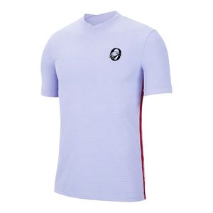 Men <b>Light</b> Purple Rib Soccer Jersey Short Sleeve Polyester Athletic Football Shirt Team Training Match Sports Wear Apparel - Product Image 1