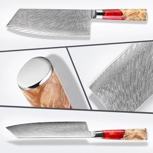 Cleaver <b>Knife</b> Damascus Steel Chinese Chef Professional Butcher <b>Sharp</b> Meat Vegetable <b>Kitchen</b> <b>Knife</b> Eco-Friendly Resin - Product Image 5