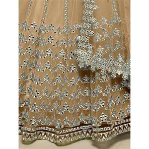 Maravilloso Beige Foil Work Net Party Wear Lehenga Choli con Dupatta - Product Image 2