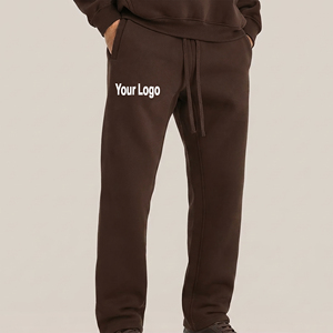2026 New Arrival Casual Wear 100% Cotton Baggy Wide Leg <b>Men</b> Sweatpants High Quality Solid Color Gym Wear Joggers For <b>Men</b> - Product Image 1