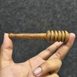 Natural Wooden Honey Dipper Sticks | Honey Drizzler Spoon, Kitchen <b>Tool</b> - Product Image 6
