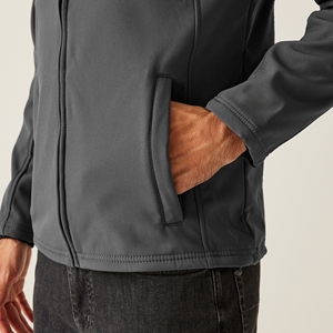 เสื้อแจ็คเก็ตผู้ชายแบบมีปกตั้ง ผ้า softshell  ใส่ได้ทุกโอกาส กันลม มีกระเป๋าอเนกประสงค์ น้ำหนักเบา เหมาะสำหรับกิจกรรมกลางแจ้ง - Product Image 4