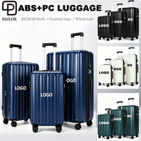 Valise trolley rigide personnalisée en ABS+PC durable avec serrure approuvée TSA et roues pivotantes silencieuses à 360° pour les voyages de vacances