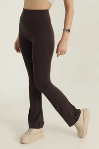 Seamless Simple High-Waisted Ankle-Length Solid Yoga <b>Leggings</b> <b>Women</b> Elastic Waist Breathable Eco-Friendly Quick Dry Reversible - Product Image 2
