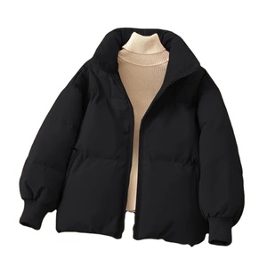 Chaqueta bomber acolchada de moda para mujer, holgada, corta, acolchada de algodón, recortada, de talla grande XL, tela - Product Image 1