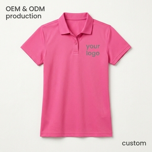 Women's Fitted Pink Short Sleeve pickleball Polo Turn down Collar Button Closure Moisture Wicking Solid Color Summer sports Wear - Product Image 4