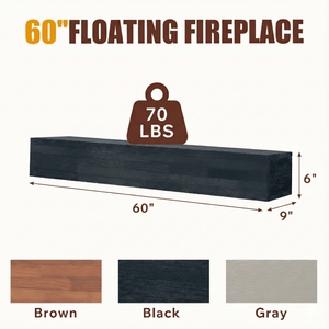 48\" <b>Rustic</b> Wood Floating <b>Shelf</b> Wall Mounted Fireplace Mantel for Home Decor - Product Image 2