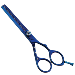 Ciseaux de Démêlage Professionnels Bleus en Acier Inoxydable de Haute Qualité pour Droitiers, Outils de Salon de Coiffure et de Barbier, Faible MOQ, Emballage Personnalisé - Product Image 1