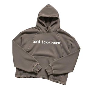 Sweat à capuche unisexe premium 500 GSM, effet délavé, coupe oversize, style streetwear vintage, imprimé 3D en relief personnalisé - Product Image 1