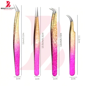 Pinces à cils professionnelles premium avec revêtement, outils à fibres antidérapants pour extensions de cils, pinces personnalisées en gros pour salon - Product Image 6