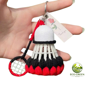 Crochet Shuttlecock Keychain Handmade Cute Floral Style Milk Cotton Badminton Keyring Bag Accessory Giff for badminton club 2026 - Product Image 5