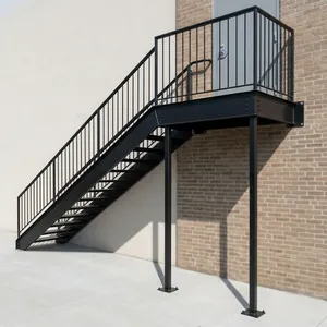 Escalera de Acero en Arco para Interiores con Barandilla Metálica, Diseño Moderno para Uso en Villas - Product Image 6