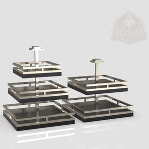 Soporte de Postres Cuadrado de Acero Inoxidable de 3 Niveles, Ecológico, de Lujo, Decoración Moderna para el Hogar Israelí, Soporte para Servir Cupcakes para Fiestas Palestinas - Product Image 1