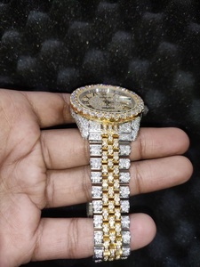 Reloj de Cuarzo de Lujo con Incrustaciones de Diamantes, Caja Redonda de 41 mm, Pantalla Analógica, Números Romanos, Cierre Desplegable de Acero Inoxidable, para Hombre y Mujer - Product Image 2