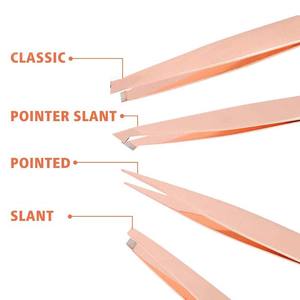 Ensemble de 3 pinces à épiler professionnelles à pointe inclinée pour l'épilation des sourcils et les extensions de cils - Product Image 3