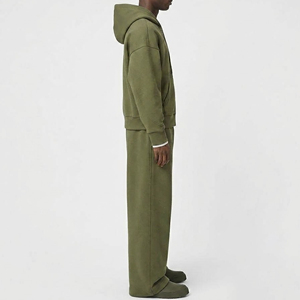 Survêtement de haute qualité 100% coton French Terry, coupe ample, logo brodé personnalisé, respirant, pour homme - Product Image 2