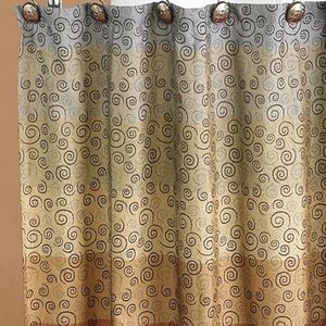 Ensemble de rideaux de douche Miramar 12 pièces avec un décor moderne, classique, luxueux et contemporain, comprend des crochets contemporains - Product Image 3