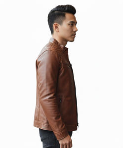 Veste en cuir véritable de mouton faite à la main, qualité supérieure, coupe classique moderne, design personnalisé, nouvelle collection, veste en cuir de motard de qualité supérieure - Product Image 2