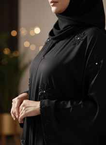 Elegante Abaya Larga Bordada a Mano para Mujer, Manga Larga, Transpirable, para Usar en el Eid - Product Image 3
