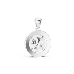 Round Moissanite Pendant Oval Halo Charm White Gold Color Jewelry for <b>Necklace</b> <b>Chain</b> - Product Image 2