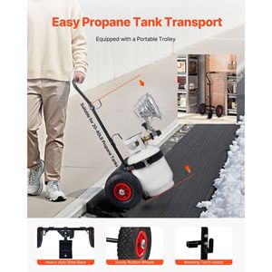 Riscaldatore a Gas Propano Portatile da 15000 BTU con Carrello per Uso Domestico - Stufa Radiante a Infrarossi a 180 Gradi - Product Image 2