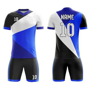 Ensemble de maillots de football personnalisés avec nom et numéro du joueur sur le devant, uniforme de football respirant à séchage rapide en polyester, manches courtes, kit d'équipe - Product Image 1