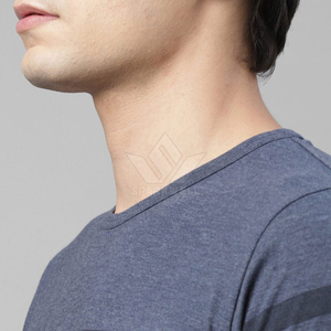 เสื้อยืดแขนยาวผู้ชาย คอกลม ลายทาง ลำลอง ทรงปกติ สีน้ำเงินเข้ม - Product Image 5
