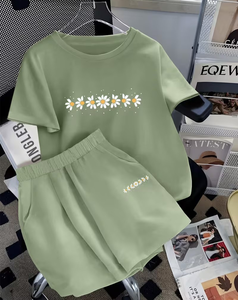 Women Knitted Crew Neck Solid Color Top Casual Daily Wear Regular Fit Light Green - Product Image 1