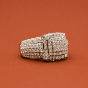 925 <b>Silver</b> VVS Moissanite Diamond Cushion <b>Ring</b> <b>Men</b> Iced Out Square Signet - Product Image 2