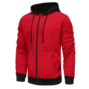 Sudadera con capucha de colores contrastantes con cremallera, chaqueta de forro polar bicolor, sudadera con capucha de bloque de color con cremallera completa, puños y cintura acanalados. - Product Image 3