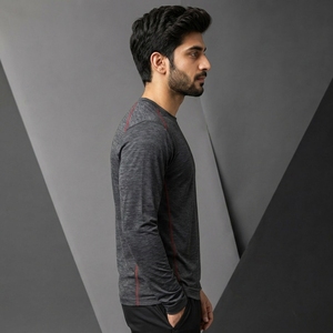 Durable cotton fabric smart casual appeal comfortable relaxed daily wear Men Full <b>Sleeves</b> <b>T</b>-<b>Shirt</b> comfortable versatile Men Full - Product Image 6
